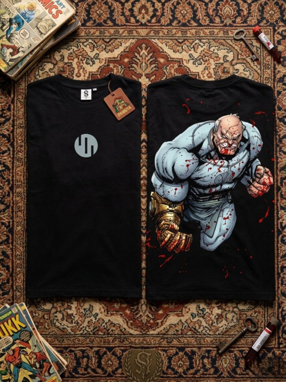 Vintage Comic Villain Graphic Tee Y2K Horror Streetwear Black Shirt